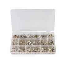 420Pcs/Box 18 In 1 Terminals Non-Insulated Ring Fork U-type Brass Terminals Assortment Kit Cable Wire Connector Crimp Spade Set 420pcs box 18 type cold naked terminal kit non insulated ring fork u type terminals assortment cable wire connector crimp spade