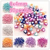 50 Uds 8x4mm Color rosa brillante corazón acrílico cuentas espaciadoras sueltas para fabricación de joyería DIY accesorios de la pulsera ► Foto 2/2