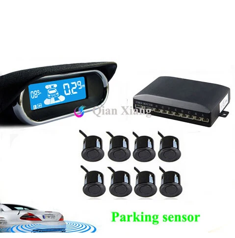 Front & Rear LCD Display Car Reverse Parking Sensor *8 Sensors Buzzer Alarm Kit* 