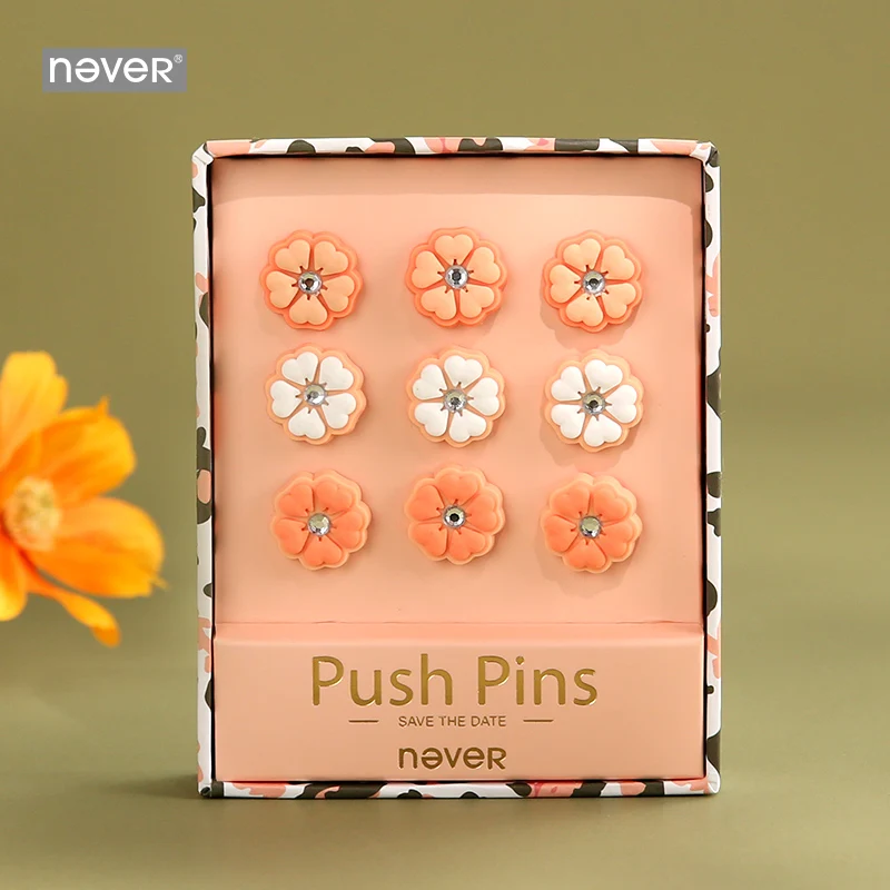 

NEVER Leopard Flower Design Push Pin Pretty Board Pins Photo Office Wall Push Pins Decorative Thumbtack Accessories Stationery