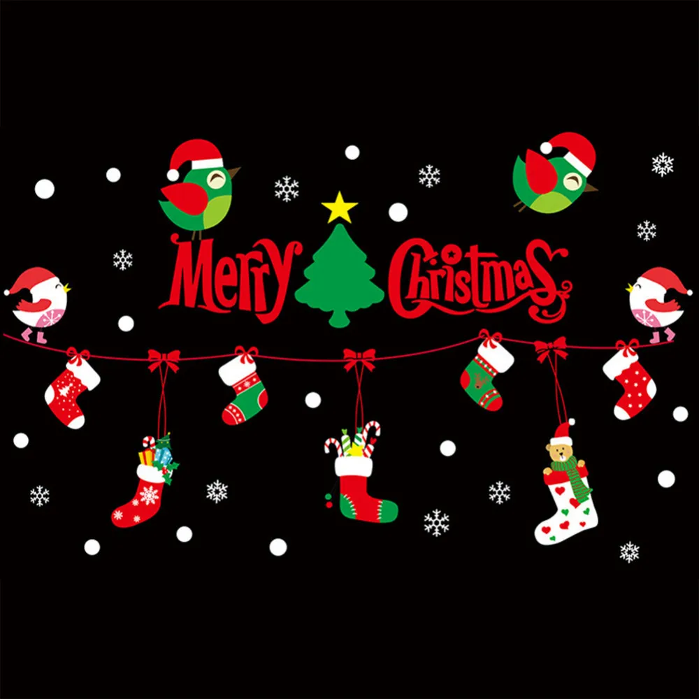 Новинка 2018 Рождественское украшение наклейки сделай сам Merry Christmas Санта Клаус ПВХ