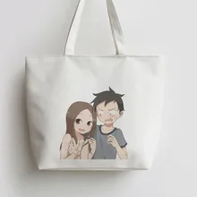 Karakai Jozu no Takagi-san, сумка из японского аниме, Холщовая Сумка для покупок, милый мультяшный подарок, школьная сумка, сумки на плечо AN035