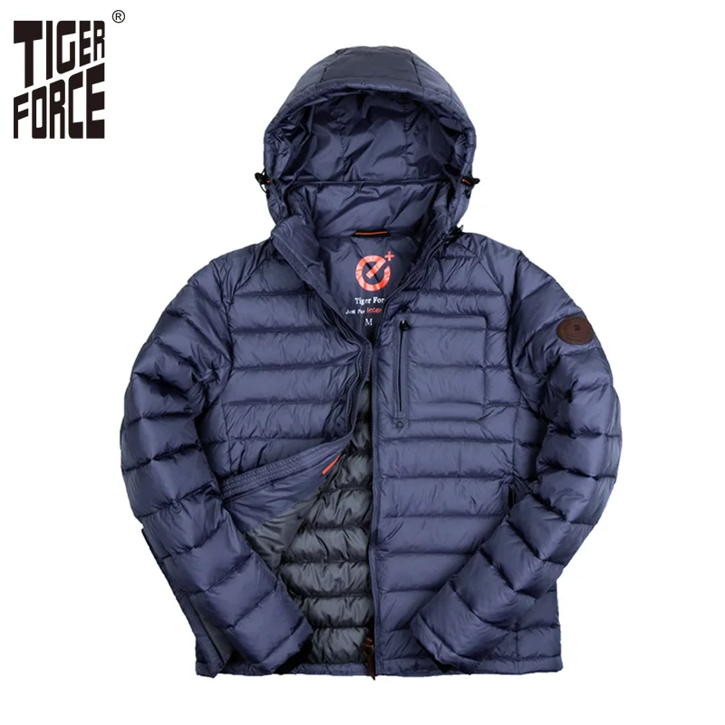 

TIGER FORCE Men Winter Jacket Polyester Cotton Coat Bio-based Cotton Jacket Fashion Causal Jacket Autumn Hooded Free Shipping