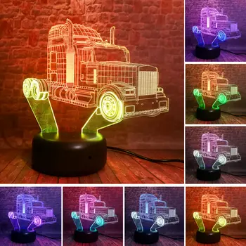 

Flash Peterbilt Car Model 3D Nightlight LED Mixed Color Light Desk Light Toys Party Decor