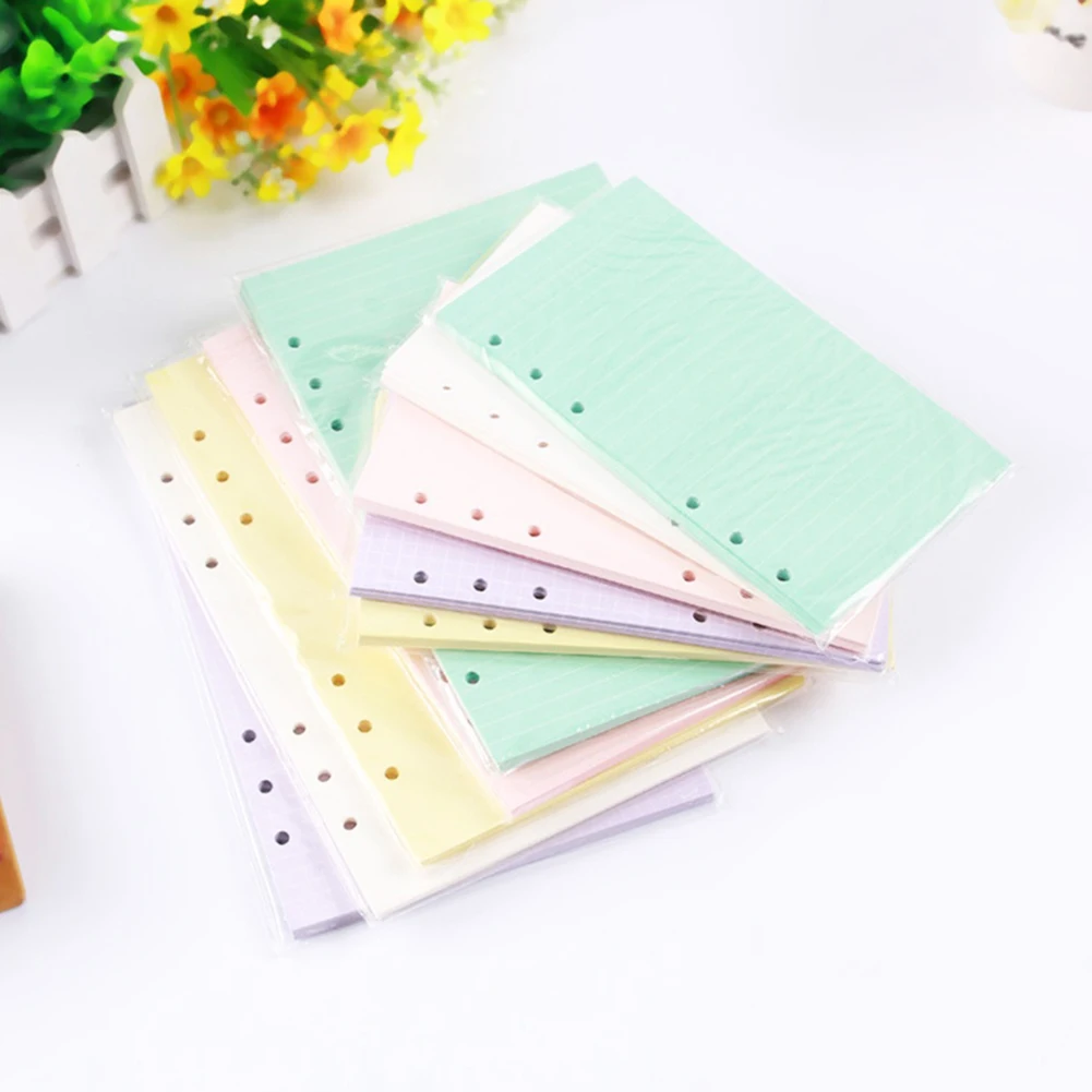 

40 Sheets A5/A6 Filler Papers Loose-leaf Notebook 6 Holes Office School Supplies