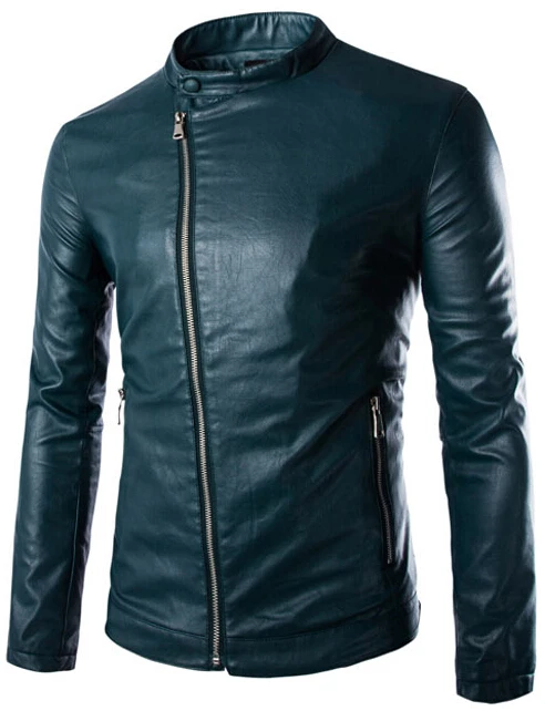 2017 New Fashion Autumn Winter Leather Jacket Men PU Coat Motorcycle Slim Jacket