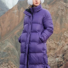 BOSIDENG коллекция, пуховое Женское пальто на гусином пуху, удлиненная парка на гусином пуху, зимняя утепленная верхняя одежда, водонепроницаемая, B80141116