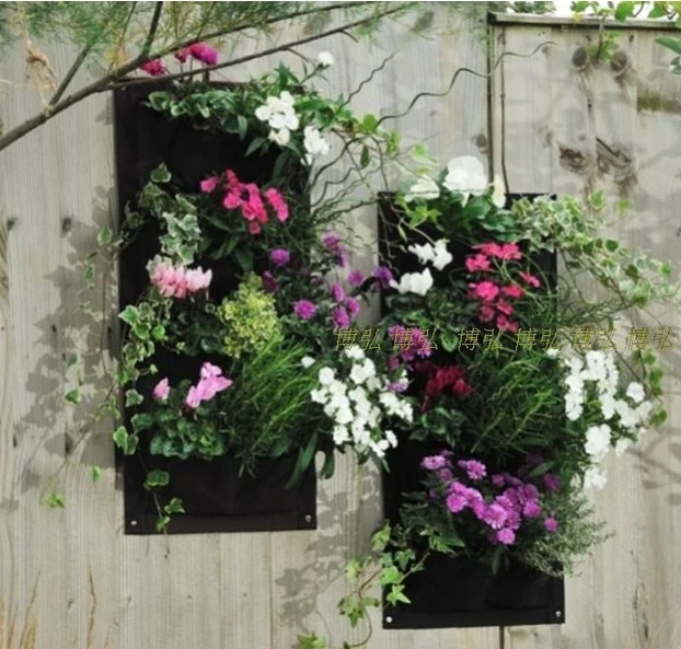 Vertical Garden Planter Wall Mounted Polyester Hanging Flower Pots Living Indoor Wall Planter 4 Pockets 30cmx60cmx2mm Hanging Flower Pot Wall Planterflower Pot Aliexpress