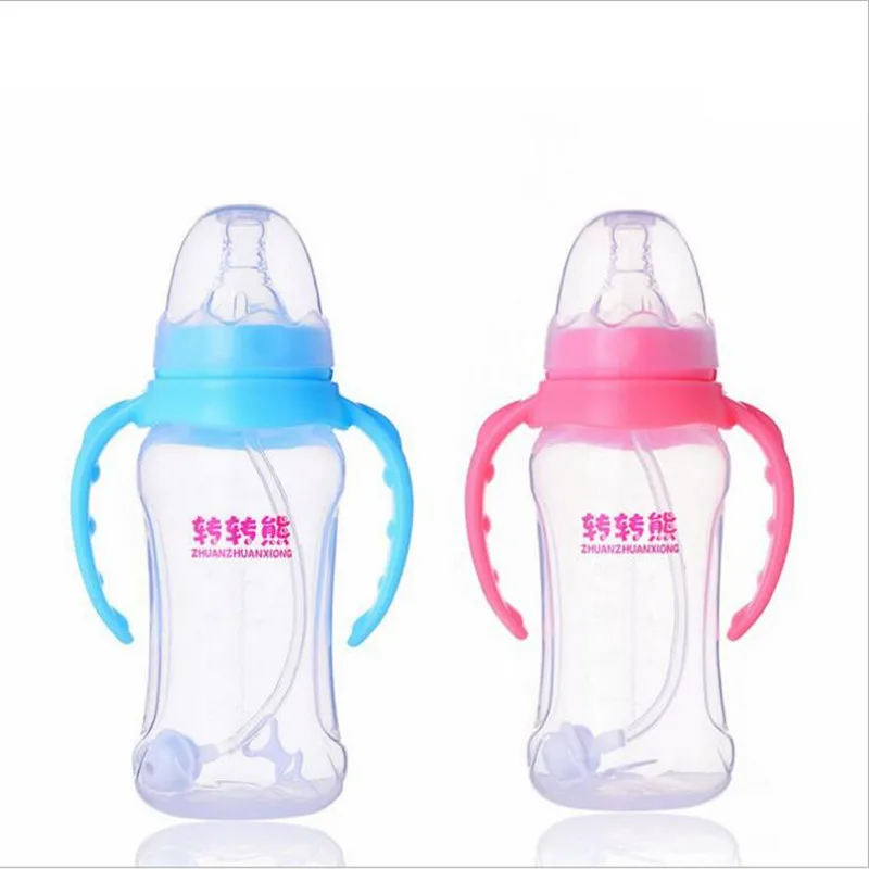 

Advanced automatic PP bottle with handle no Bis-phenol A standard 210ml bottle standard caliber quality baby feeding bottle 8037
