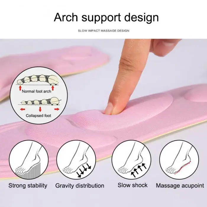 1 пара 4D Спортивная губка мягкая стелька на высоком каблуке обувная подушка для снятия боли Арка подушка для поддержки KA-BEST