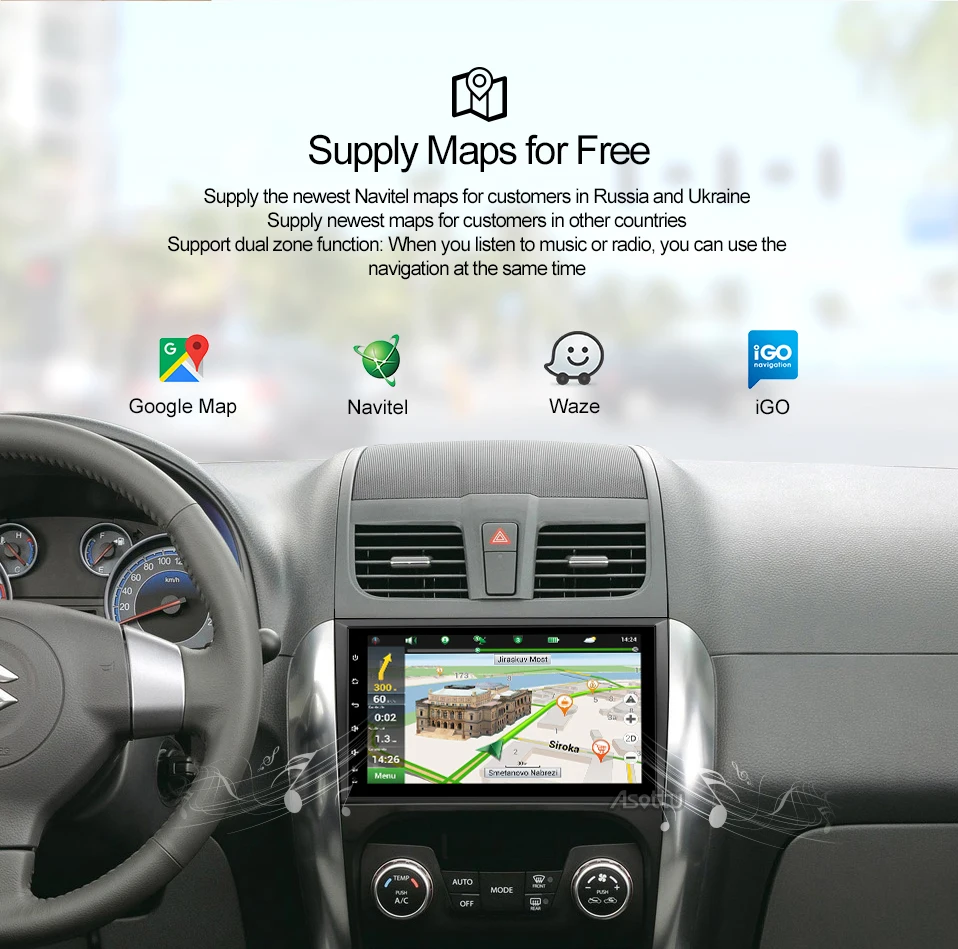 Perfect Asottu CTY9060 car dvd gps  for Suzuki SX4 3G wifi gps navigation car radio video audio player car stereo 2 din gps player 7