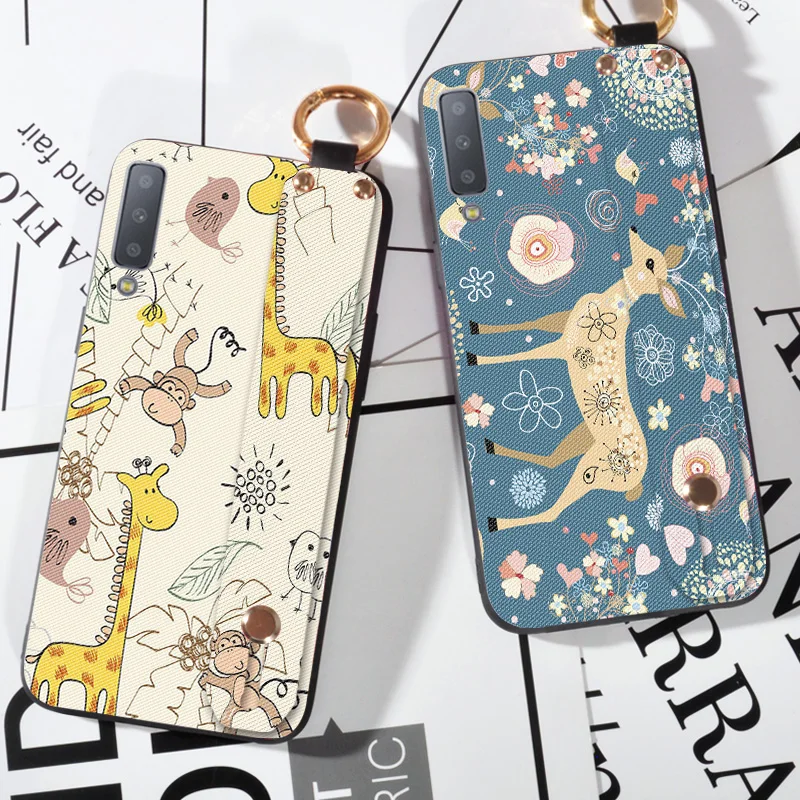 

Strap Rope Phone Case For Samsung Galaxy A5 A7 A8 2017 2018 Lanyard Stand Cover For Samsung Galaxy Mega 2 /6.3 Soft Relief Coque