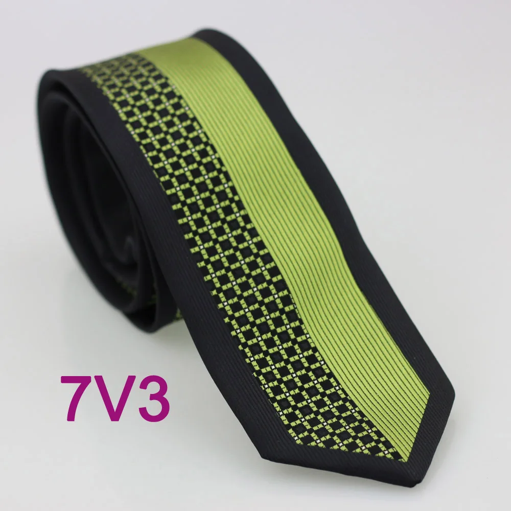 

YIBEI Coachella Ties Green Vertical Striped Plaid Tie Skinny With Black Border Mens Narrow Necktie Groom Acessorios Masculinos