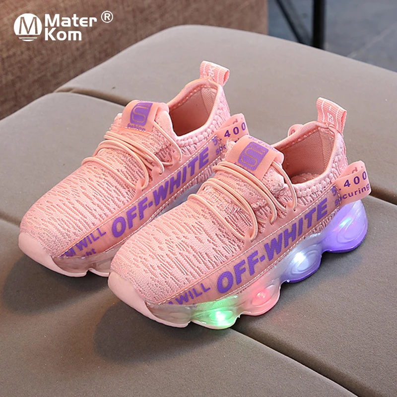 

Size 21-30 Girls Boys Shoes with Light Glowing Sneakers for Children LED Sport Boys Shoes Kids Light Up Shoes Luminous Sneaker