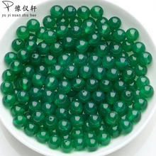 Ручной работы DIY плетенные украшения новые поступления с материал бусин натуральные Аутентичные зеленые халцедоновые бусины 4-14 мм бусины 100 шт