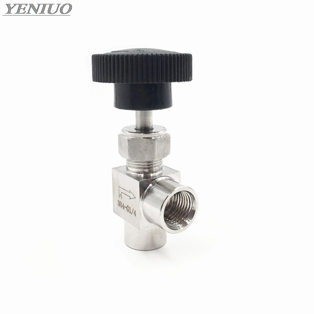BAIJIAXIUSHANG-TIES Valves Fittings 2 Pcs 1//4 Inch BSPP Female Nickel-Plated Brass Threaded Angle Needle Valve