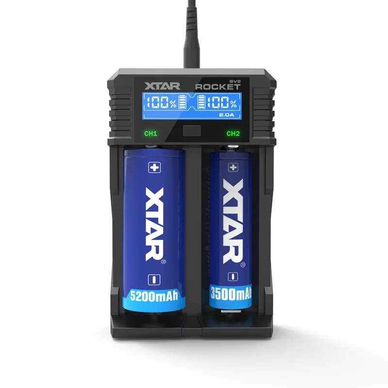 XTAR SV2 Smart Digital Батарея Зарядное устройство для Li ion/Ni MH 16340 18650 26650 10440 14500 14650 17335 17500 17670