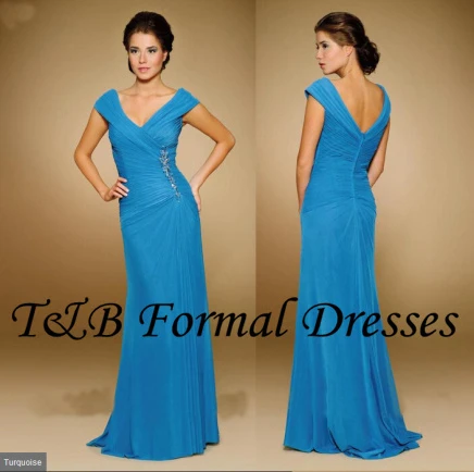 vestido social longo azul