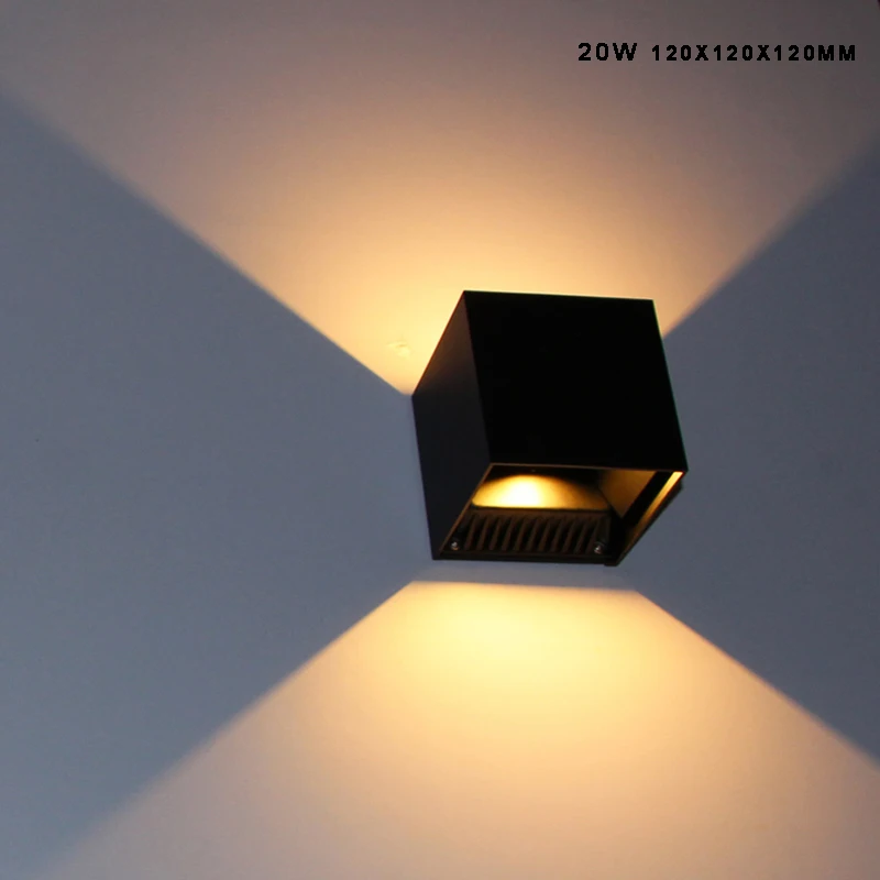 Outdoor Wall Mounted Waterproof IP65 20W Asway Rotating Aluminum Garden Wall Sconce Up Down Led Wall Lights 100-240V Black White