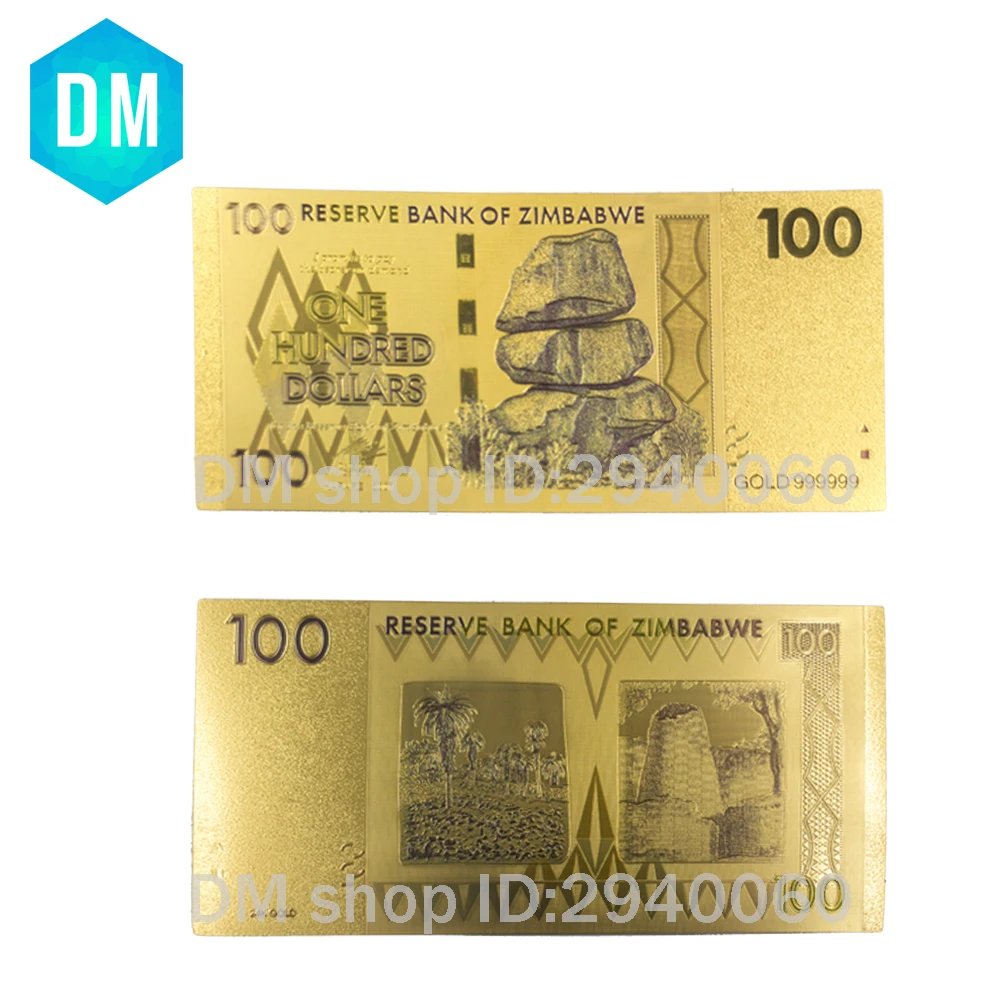 Zimbabwe 24k Gold Plated Banknote 5 10 20 100 500 One Trillion Zimbabwe 24k Gold Plated Banknote 5 10 20 100 500 One Trillion Dollar Bill Note Foil Fake Money Birthday Gifts In Banknotes From Home