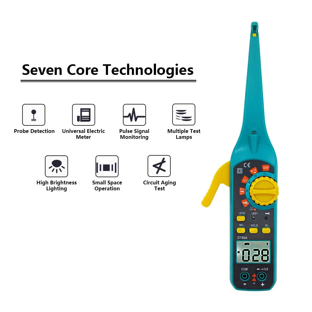 PROTMEX DT86A Многофункциональный ЖК-дисплей автомобильный тестер цепи автомобиля AC/DC 12 В/24 В тестер напряжения сигнала