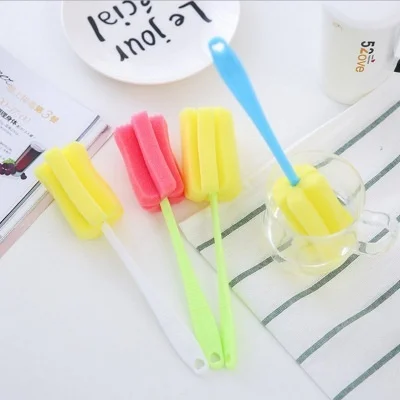 

2 PC Kitchen Cleaning Tool Sponge Brush for Wineglass Bottle Coffee Tea Glass Cup Fashion and Sponge Brush
