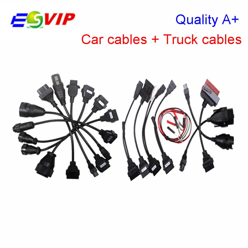 

DHL free New arrival Best quality Full set cables for cars and trucks tcs cdp pro cables (8 car cables + 8 trucks cables )