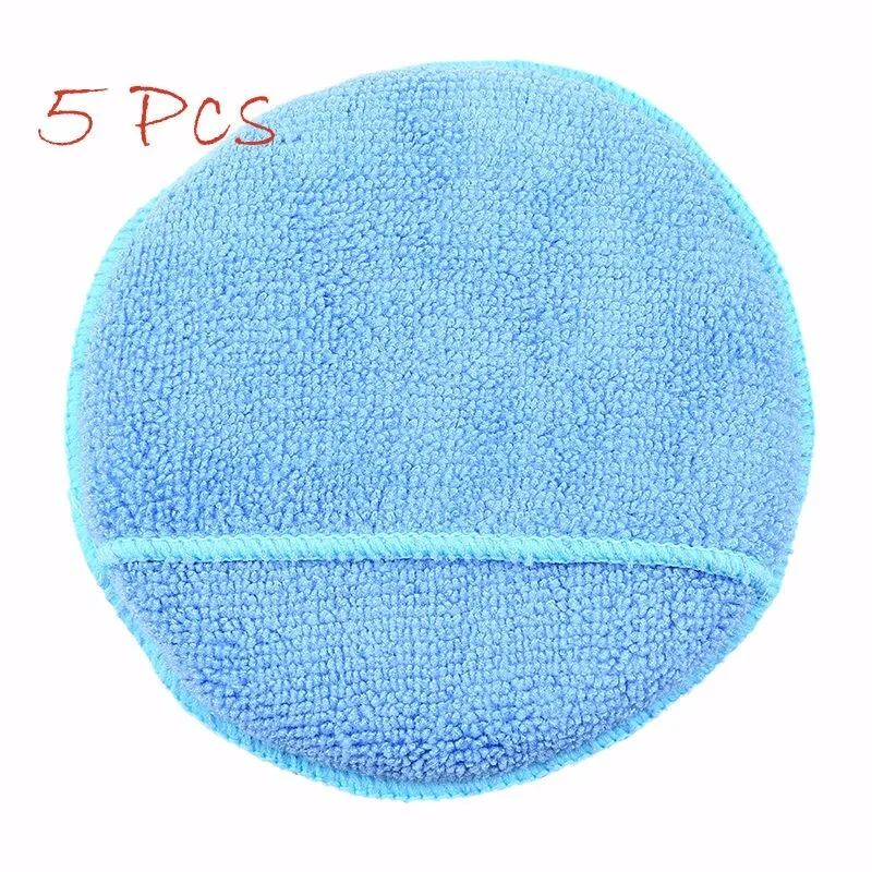 POSSBAY 1/5 шт круглый синий микрофибра автомобильный воск аппликатор подушечки для полировки губки с/без карман для автомобиля уборки дома