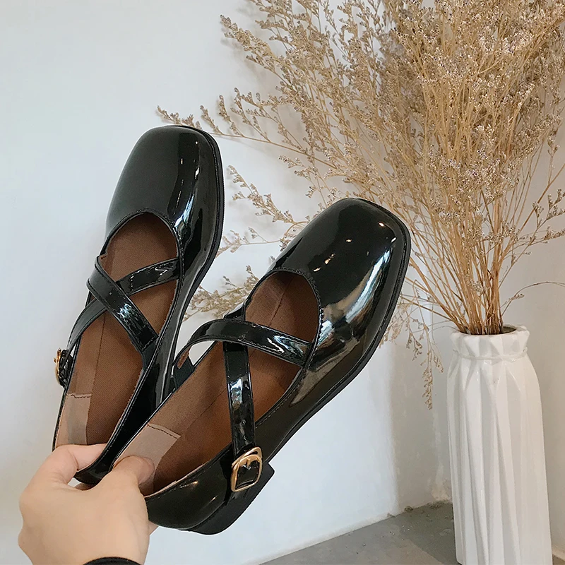 

Bright Black Loafers Shoes Ladies Soft Oxfords Shoes Women Autumn Women Shoes 2019 Slip On Flats Shoes Office Black Boat Shoes