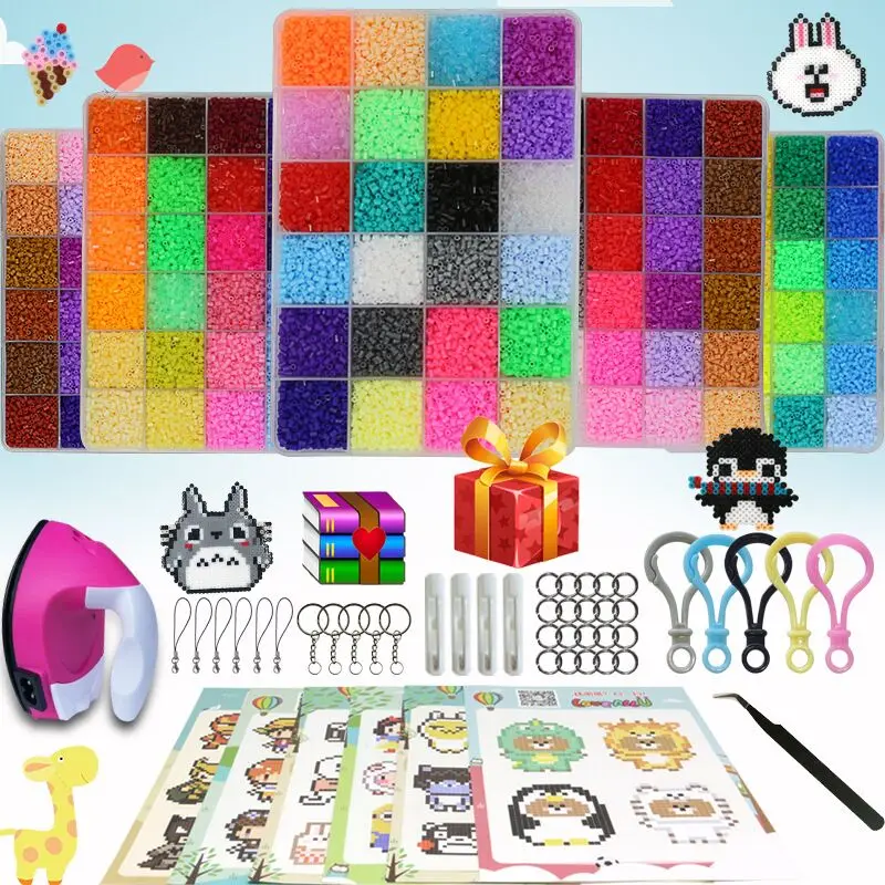 

36000pcs 24/72 Colors 5mm/2.6mm EVA Hama Perler Beads Toy Kids Fun Craft DIY Handmaking Fuse Bead Multicolor gifts with Iron