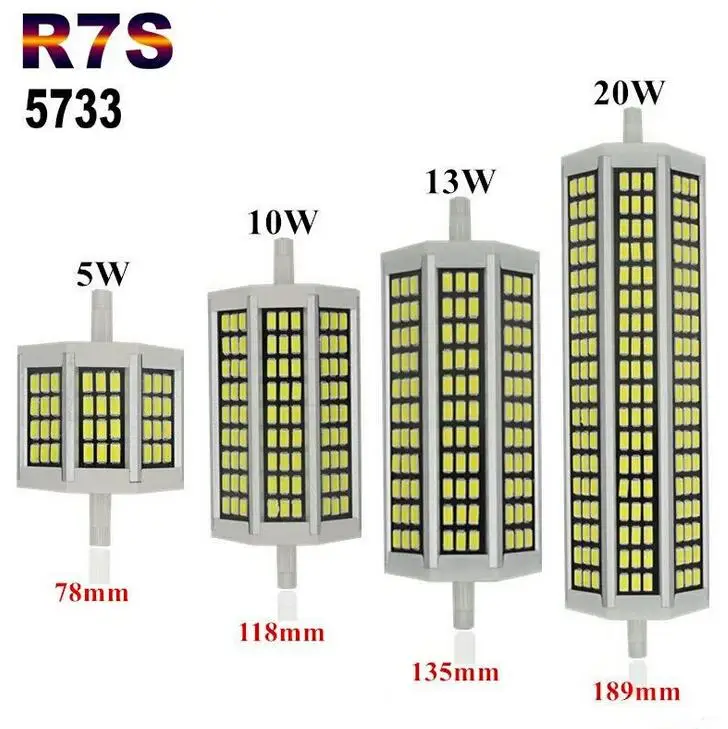 Светодиодная лампа R7S 78 мм 118 135 189 светодиодная лампа-светильник куруза 5 Вт 10 13 20 SMD