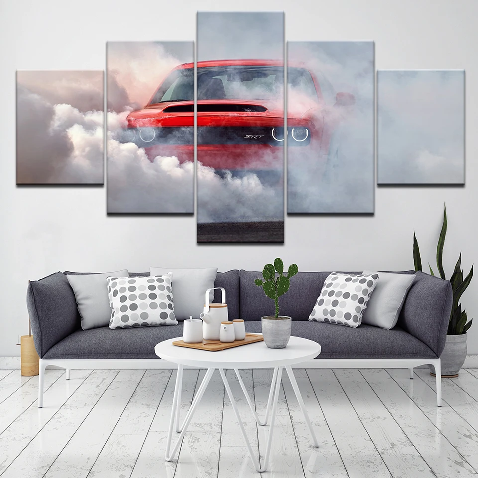 Canvas Painting dodge challenger demon Wall Art Pictures 5 Pieces Modular Wallpapers Poster Print for living room Home Decor | Дом и сад