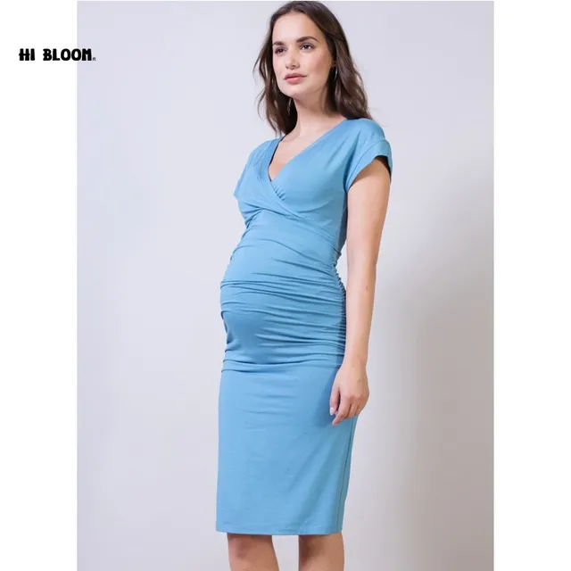 christmas maternity clothes knee length dress for pregnant women elegant office gown pregnancy blue gray - Christmas Maternity Dress christmas maternity clothes knee length dress for pregnant women elegant office gown pregnancy blue gray - Christmas Maternity Dress