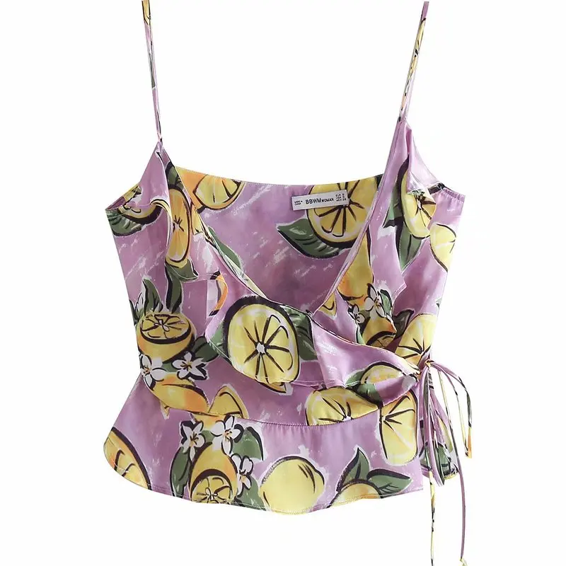 

Fashion Women BB35-9314 European and American fashion lemon print sling jacket
