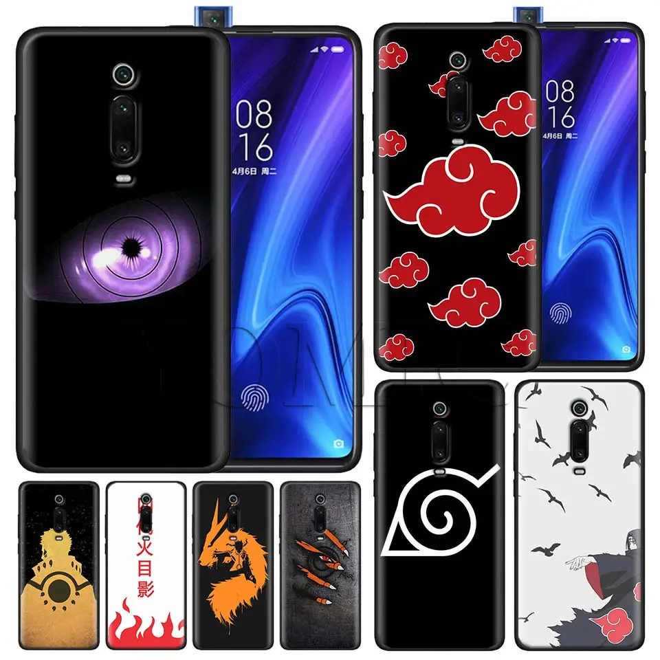 

Naruto anime Black background Black Case for Xiaomi Redmi Note 7 7s K20 5 6 Pro Redmi 6 6 5 5Plus 4X S2 Y3 Silicone Soft Case