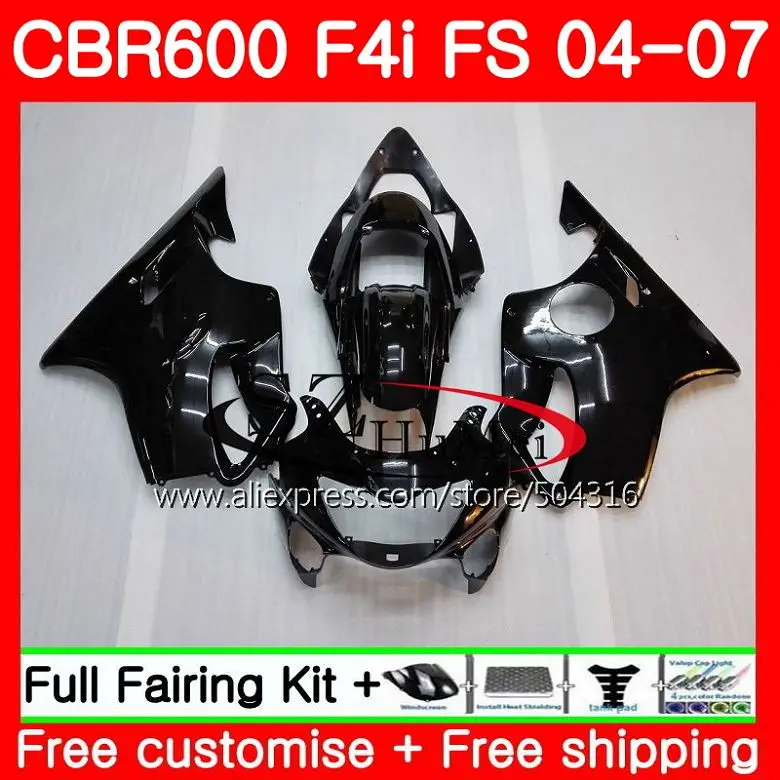 

Body For HONDA CBR 600F4i CBR600 FS CBR Glossy Black 600 F4i 04 05 06 07 54SH11 CBR600F4i CBR600 F4i 2004 2005 2006 2007 Fairing