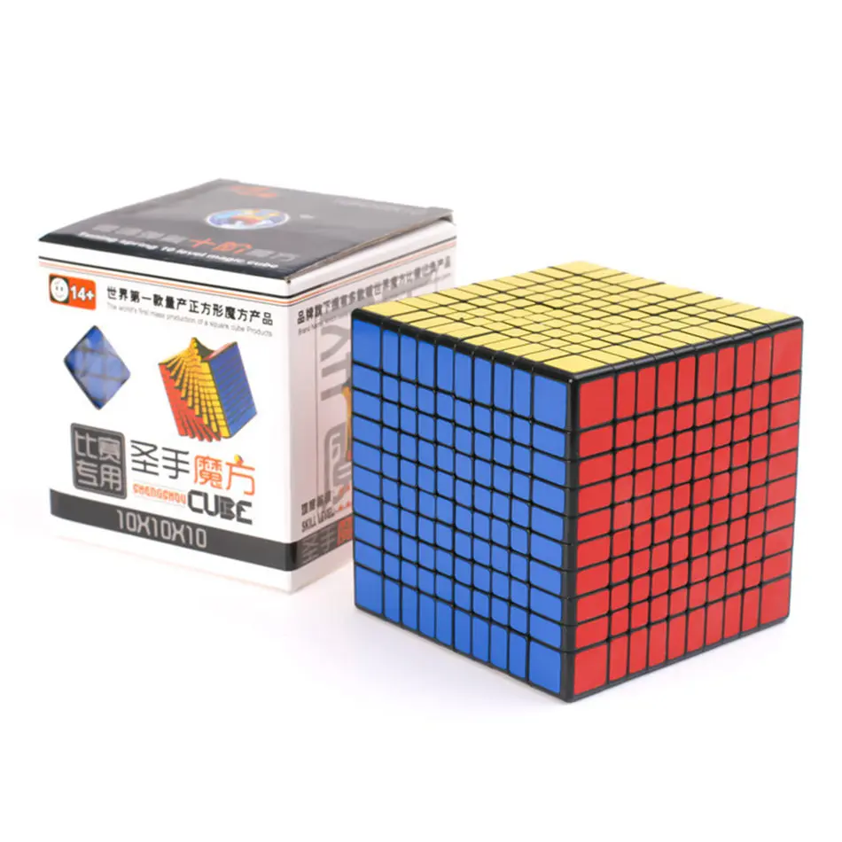 Shengshou 10x10 кубик рубика черно-белая наклейка 10x10x10 волшебный куб 10 слоев скоростной