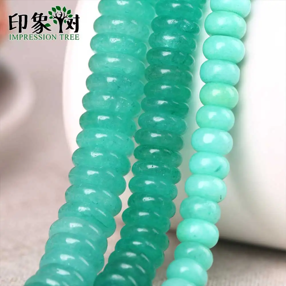 

Green Aventurine 8/10/12mm Smooth Spacer Bead Natural Flat Round Gem Jad e Spacer Bead Fit Necklace DIY For Jewelry Making 18007