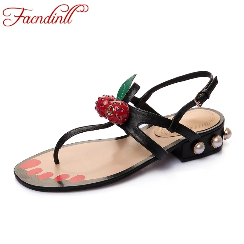 

2017 new summer flat women sandals ladies crystal bohemia beach shoes woman T-Strap dress party casual gladiator sandals shoes