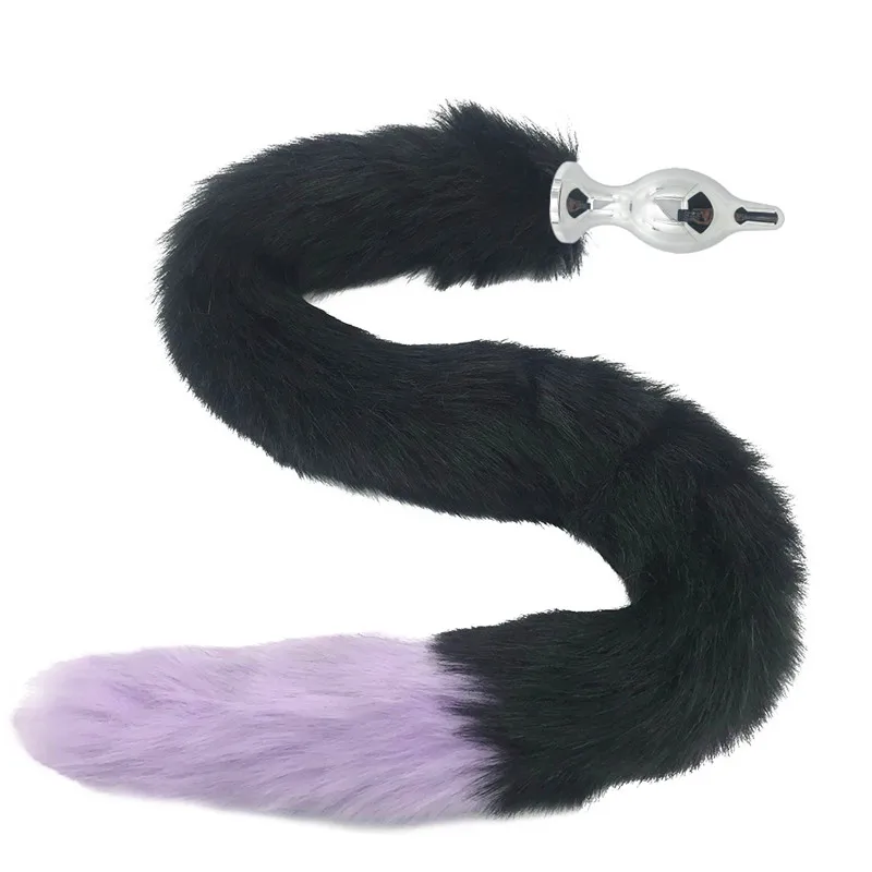 80cm Long Tail Fox New Big Anal plug fox tail Stainless steel butt cat anal cosplay sex toys | Красота и здоровье