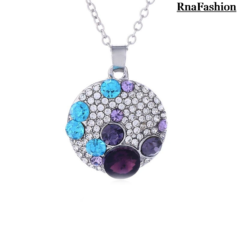 RNAFASHION ювелирные изделия кулон ожерелье Голова Микки круглый полный горный
