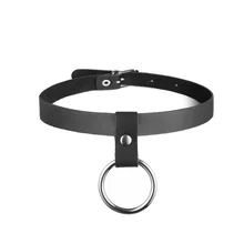 Черный круглый чокер, ожерелье harajuku, кожаный Готический ошейник, женское ожерелье,, чокер для девушек, связывание, готическое ювелирное изделие