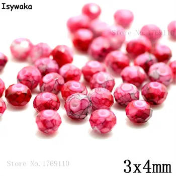 

Isywaka 3X4mm 30,000pcs Rondelle Austria faceted Crystal Glass Beads Loose Spacer Round Beads Jewelry Making NO.47