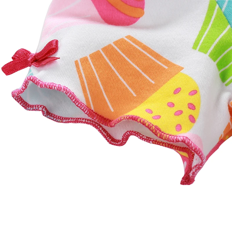  3 Pcs Baby Girl Clothes Set Summer Roupa Infantil Cotton Ice-cream Printed Baby Clothing Set Baby Romper+Baby Pants+Baby bibs (3)