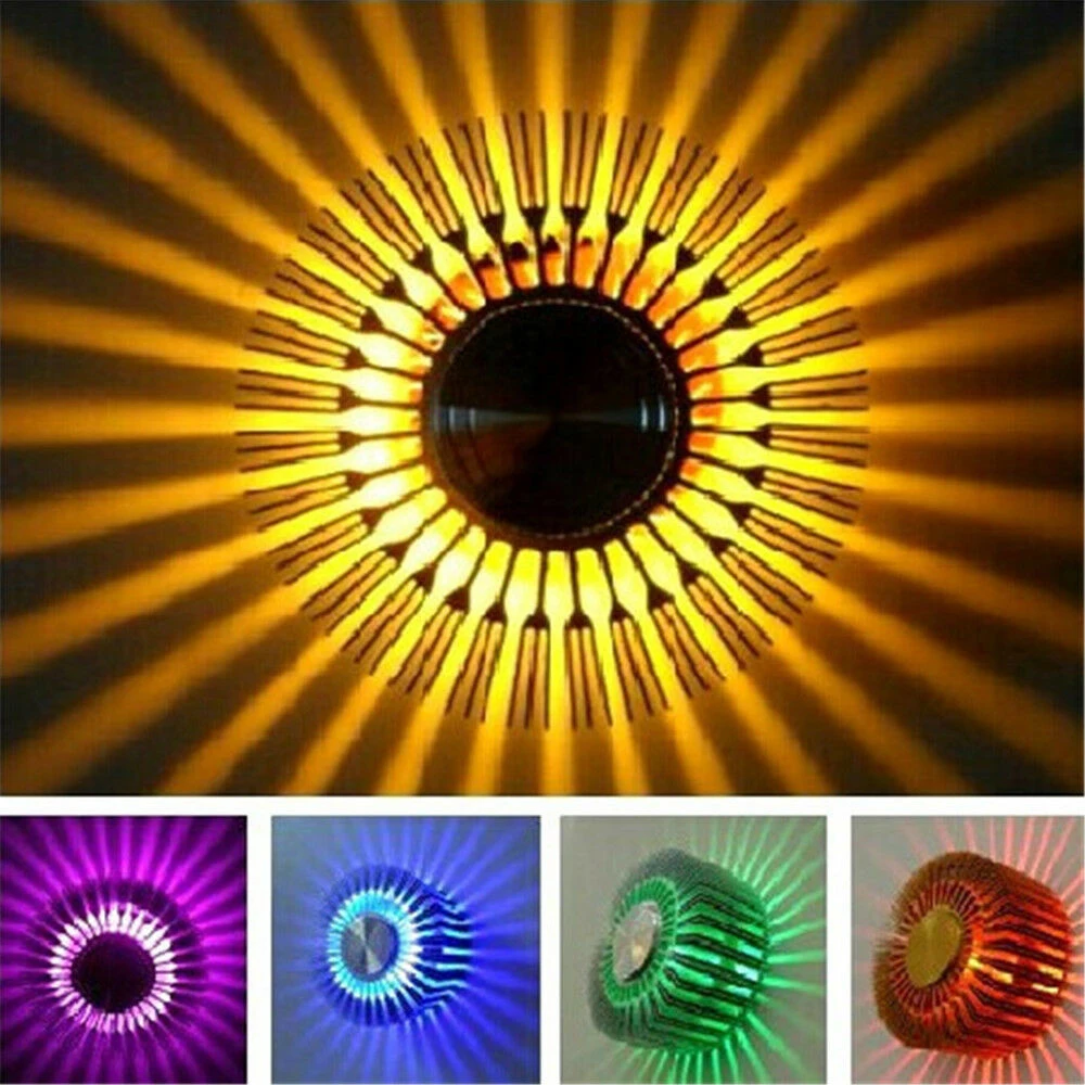 Светодиодный настенный светильник, алюминиевый настенный светильник, высокомощный светодиодный RGB красочный с пультом дистанционного управления, Солнечный настенный светильник-бра, украшенный цветами для дома