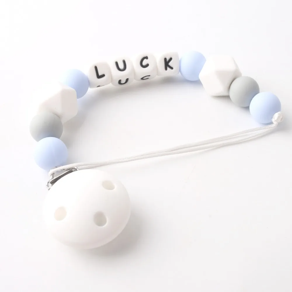 Personalise Custom Made Pacifier Clip Chain 1pc Nursing Teething