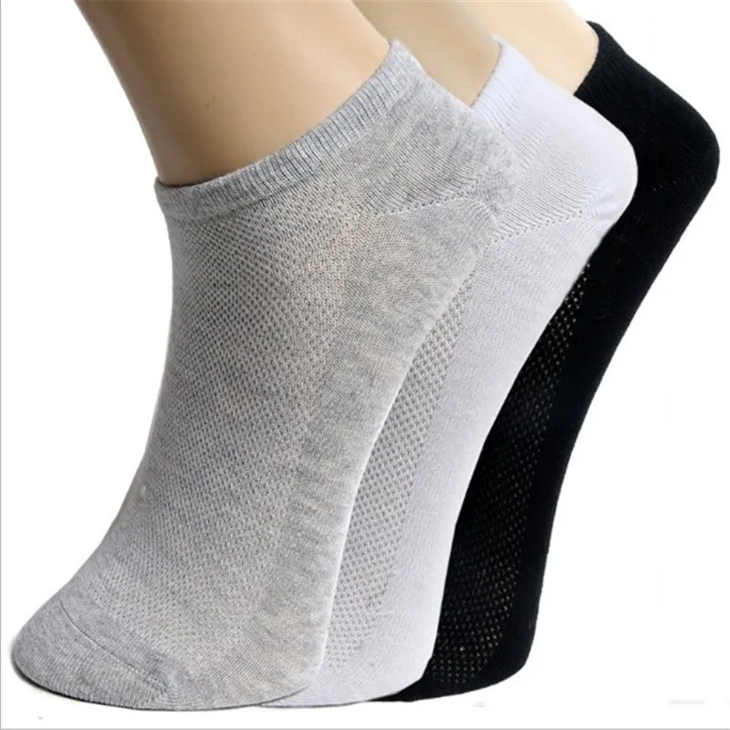 10 шт. = 5 пар мужские короткие Дышащие носки с низким вырезом невидимые носки-следки удобные мужские/мужские носки - Цвет: Белый