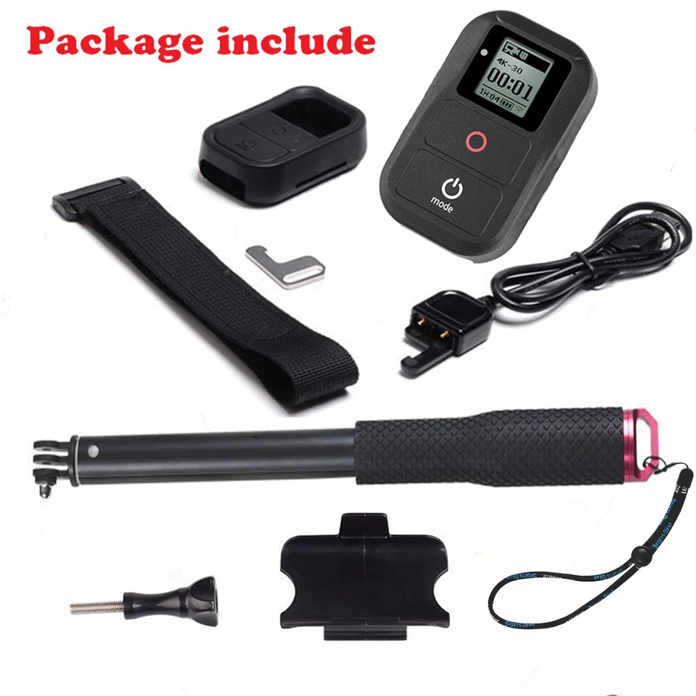 Remote Control Accessories For GoPro+Silicone Case+Remote Telescopic Pole Extendable Monopod For GoPro Hero 6 54 Session Hero 3 (5)