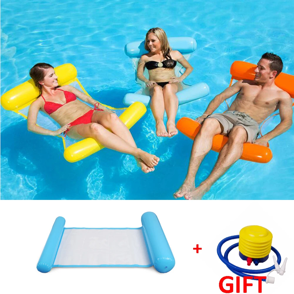 

2019 cheap Inflatable Lounger Air Sofa Water Hammock Lounge Chair Pool Float Lazy Bag Gift for Swimming Beach Sleeping Bed mat