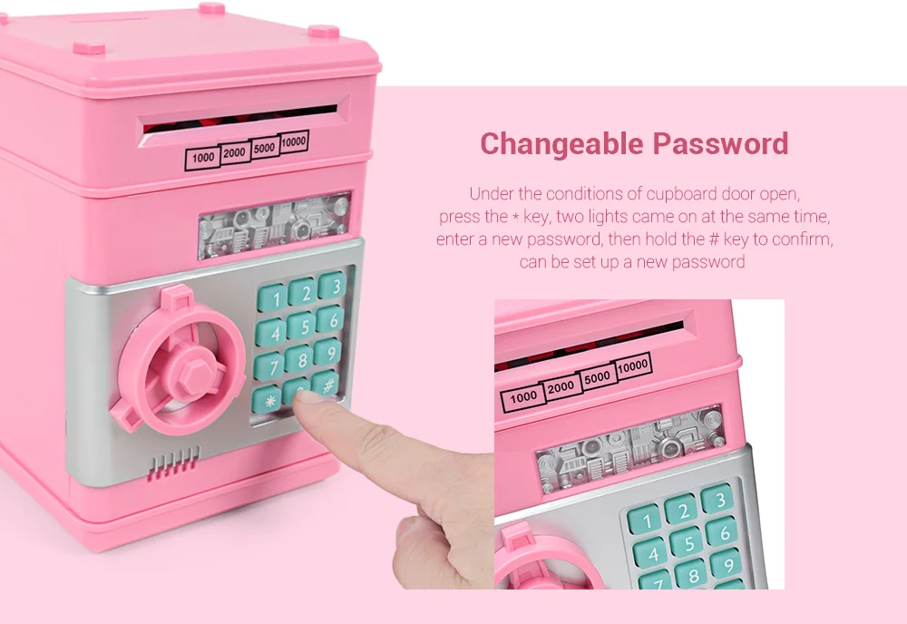 Saving Bank ATM Money Box Electronic Password Chewing Coin Cash Deposit Machine
